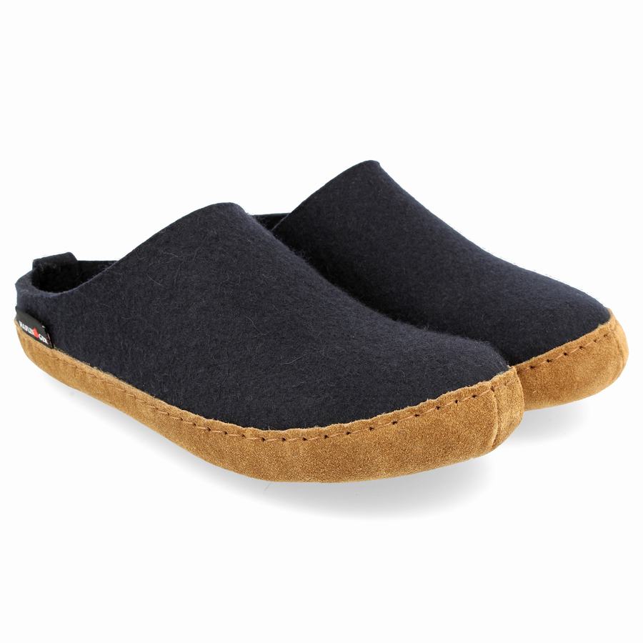 Haflinger Emils weicher Sohle Hausschuhe Herren Navy | CVM4991RK