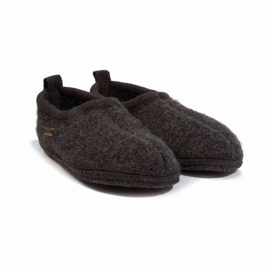 Haflinger Freddie weicher Sohle Hausschuhe Damen Dunkelgrau | VNE344YG