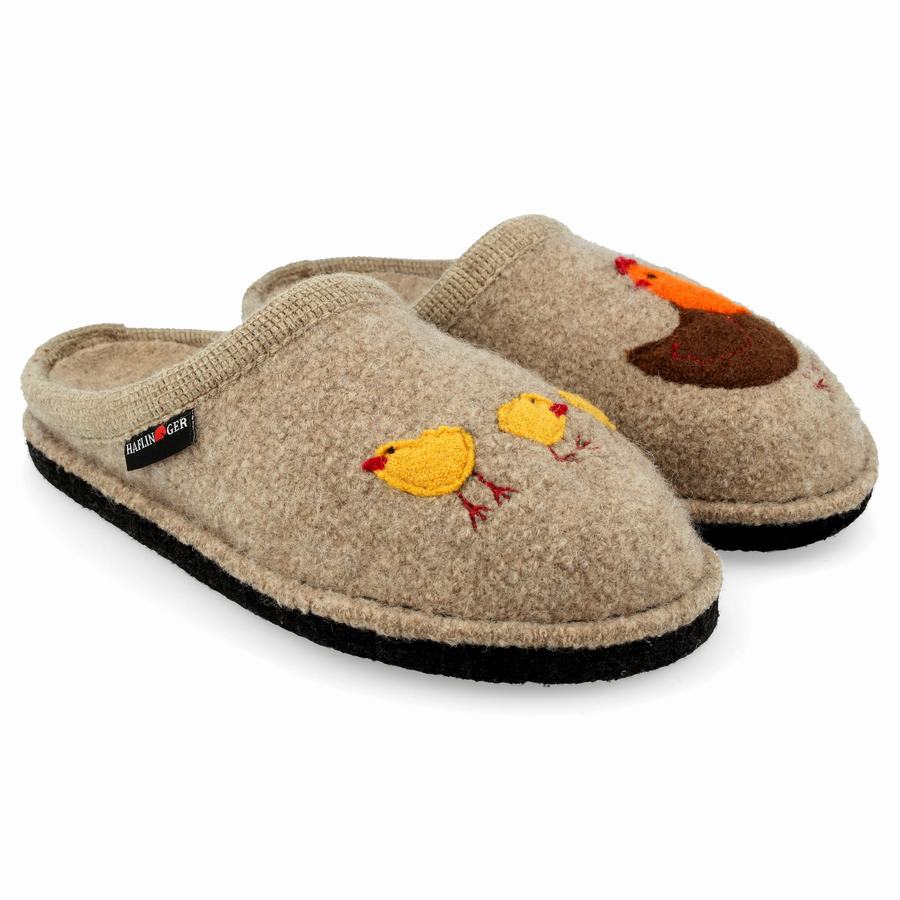 Haflinger Gallina weicher Sohle Hausschuhe Herren Beige | ZMO1611AE