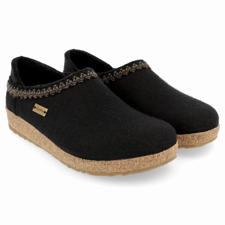 Haflinger Gzh Zigzag Clogs Damen Schwarz | BWK5391PB